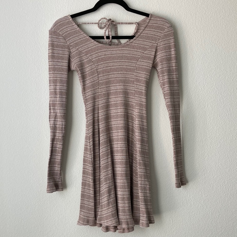 Hem & Thread Neutral Pink Colored Fit & Flare Dress - New Without Tag
